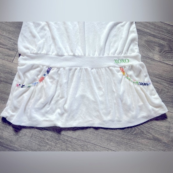 XOXO White Terry Cloth Cover Up Swim Dress with Colorful Trim. Size XL - Picture 3 of 11
